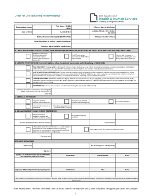 Utah Order for Life-Sustaining Treatment