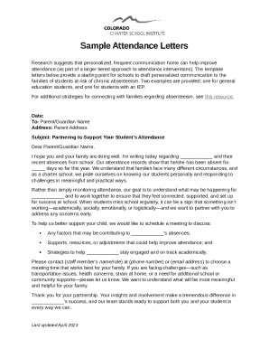 Sample Attendance Letters