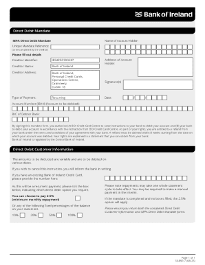 SEPA Direct Debit Mandate