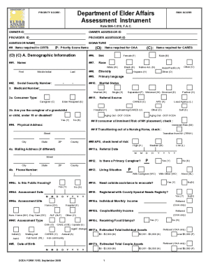 Florida Elderly Care Assessment Form