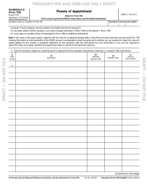 Schedule H Form 706 Draft
