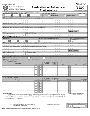 Philippines Authority to Print Invoices Application