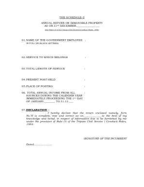 Tripura Civil Services Annual Return on Immovable Property