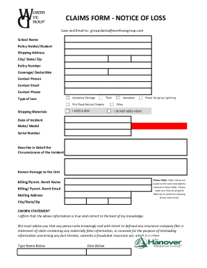 Insurance Claims Form