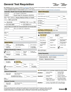 Public Health Ontario General Test Requisition
