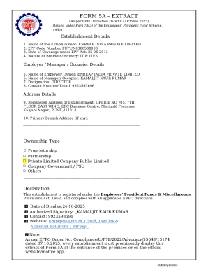 Form 5A EPF Compliance Extract