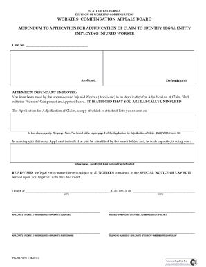 California Workers' Compensation Appeal Addendum