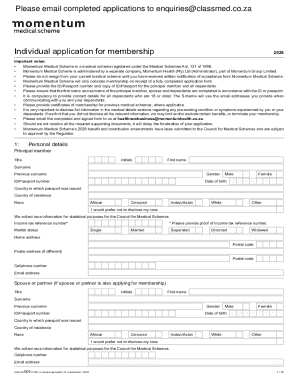 Momentum Medical Scheme Application Form