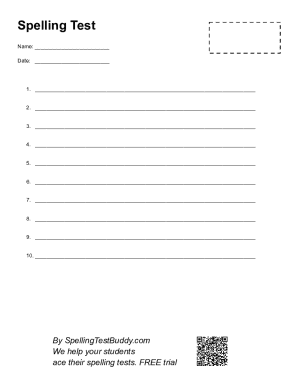 Spelling Test Form