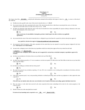 Strata Property Act Form B Information Certificate