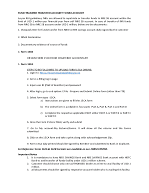 NRO to NRE Fund Transfer Request