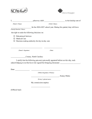 Kinship Care Agreement