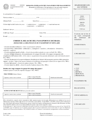 Italian Passport Application Form