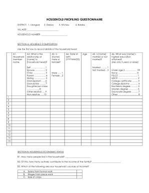 Household Profiling Questionnaire