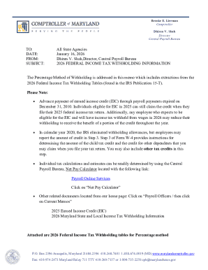 2026 Federal Income Tax Withholding Tables