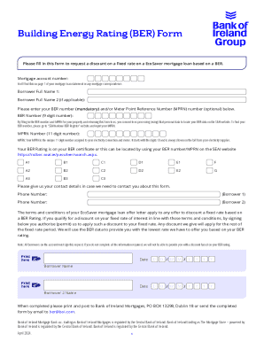 Bank of Ireland BER Discount Request Form