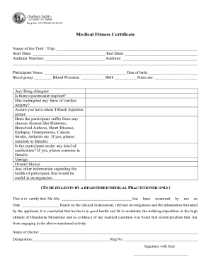 Medical Fitness Certificate