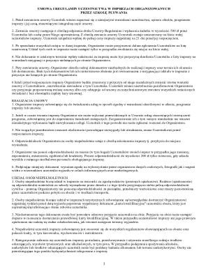 Swimming School Event Participation Agreement