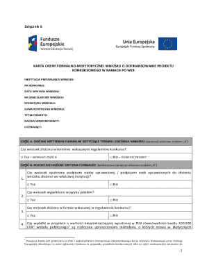 Polish Grant Application Evaluation Form