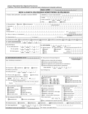 Poland Cancer Reporting Form MZ/N-1a