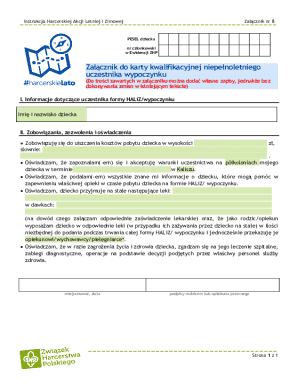 HALiZ Summer and Winter Camp Child Information Form