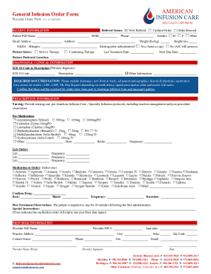General Infusion Order Form