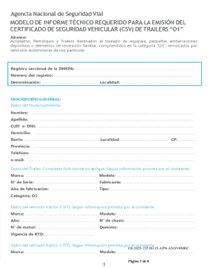 Trailer Safety Certificate Technical Report