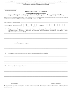 Medical Certificate for Special Education Needs