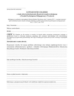 Medical Certificate for Educational Needs