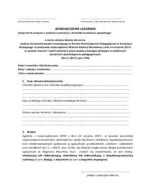 Medical Certificate for Special Education