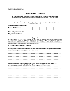 Medical Certificate for Educational Needs