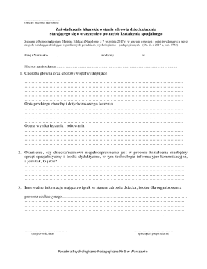 Medical Certificate for Special Education Needs