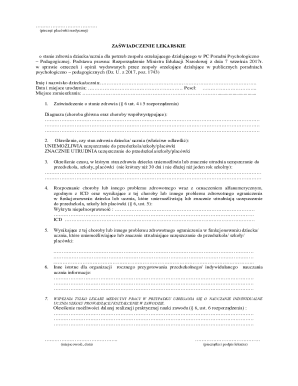 Medical Certificate for Educational Needs