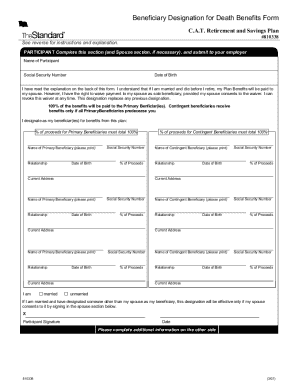 Beneficiary Designation for Death Benefits Form