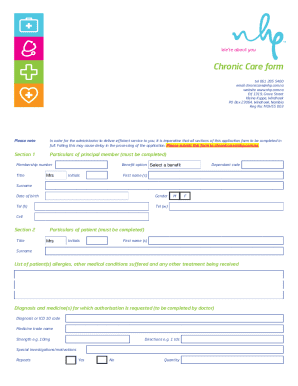 Chronic Care Application Form