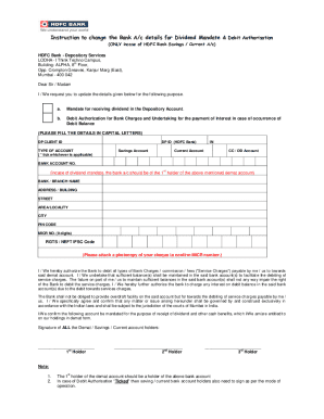 Bank Account Change Request Form