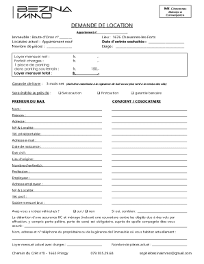 Swiss Rental Application Form