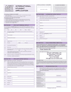 AUT University Application Form