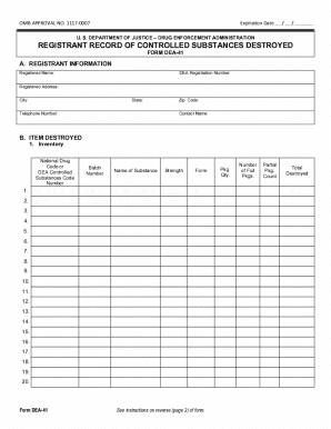 DEA-41 Form