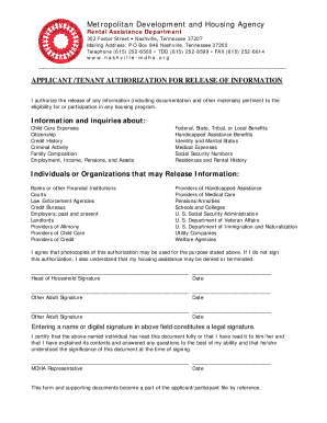 Tenant Authorization for Release of Information