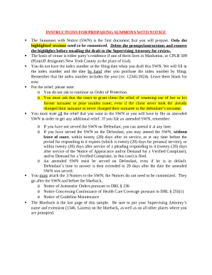 New York Divorce Summons with Notice