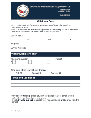 Student Withdrawal Form