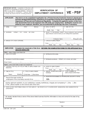 Illinois Private Security Contractor License Application