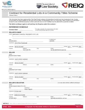 Queensland Residential Lot Contract