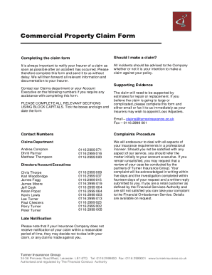 Commercial Property Claim Form