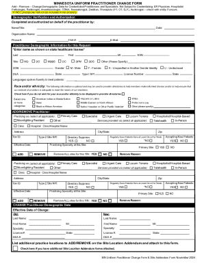 Minnesota Uniform Practitioner Change Form