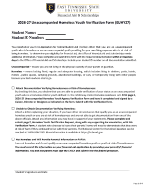 2026-27 Unaccompanied Homeless Youth Verification Form
