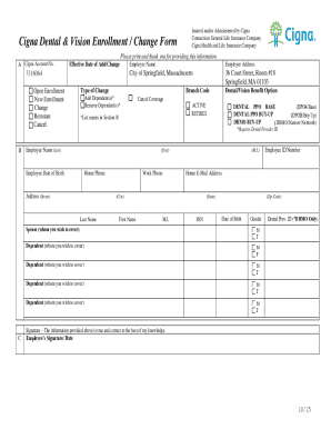Cigna Dental & Vision Enrollment Form
