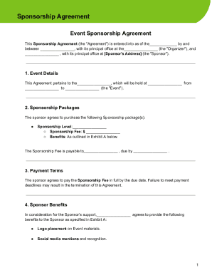 Event Sponsorship Agreement