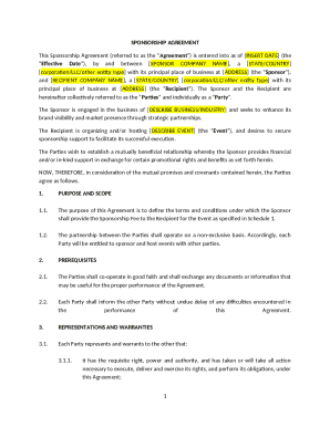 Sponsorship Agreement